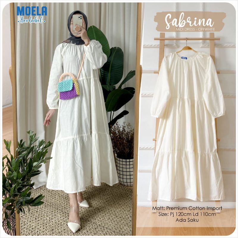 TUNIK / DRESS Midi Polos Dress Series Original Moela Gamis Longdress Maxi Polos / Luciu Sabrina