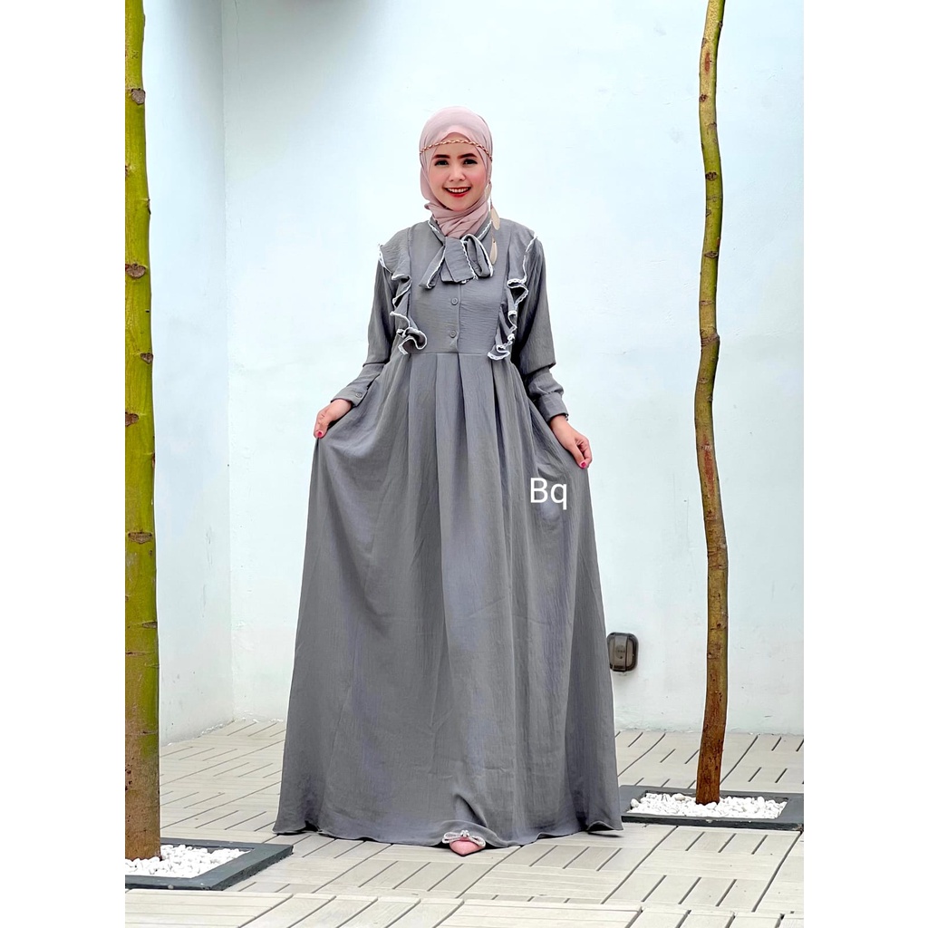 Gamis crinkle airflow /gamis crinkle polos jumbo premium /dress crinkle airflow