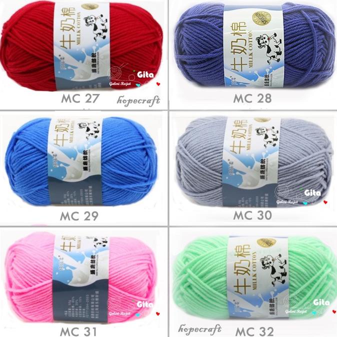 PREMIUM BENANG RAJUT MILK COTTON / MILK COTTON / BENANG RAJUT KATUN SUSU -Y;