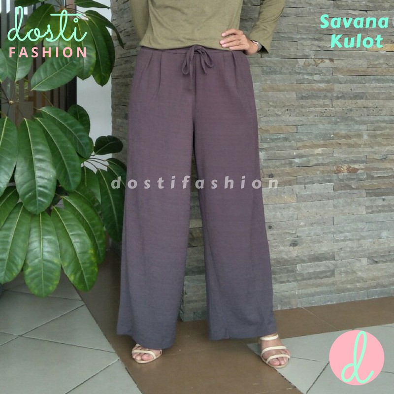  Celana  Kulot  Panjang  Wanita Bahan  Babat  Import Plisket 