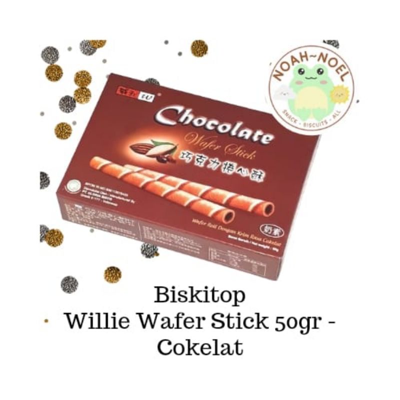 

NN - BISKITOP Willie Wafer Stick 40gr Biskuit Astor rasa Cokelat Strawberry Choco Roll murah