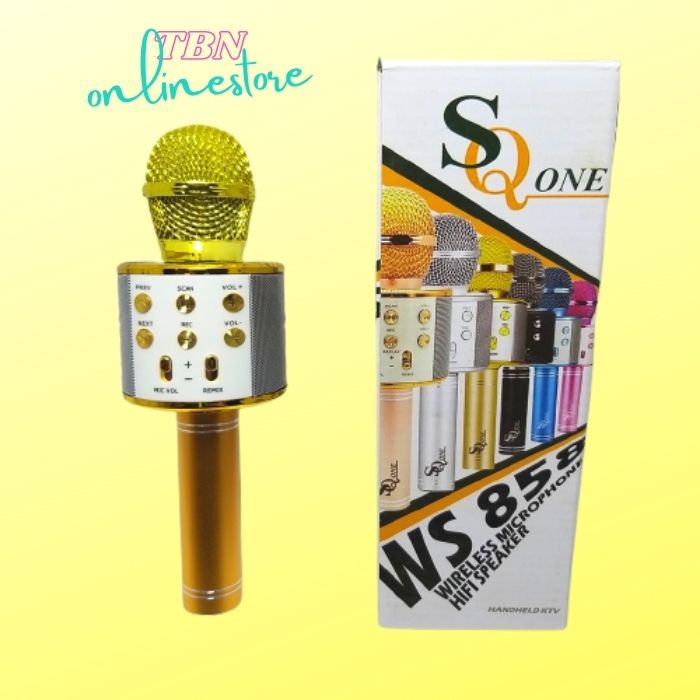 MIC Karaoke SQ One WS 858 Microphone Bluetooth WS 858 Wireless Karaoke Portable Bluetooth Speaker