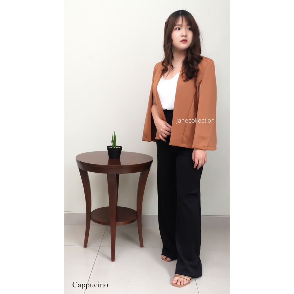 BLAZER KERJA DIAN SASTRO KANTOR FORMAL KULIAH - Cape Blazer Hitam Putih