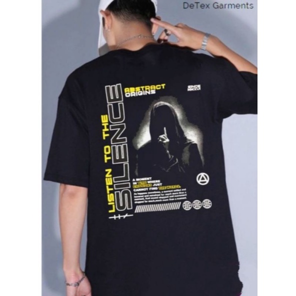 Silence T-shirt Kaos Distro Premium Pria Baju Kaos Murah Kaos Bergambar Kekinian Lengan Pendek Unisex