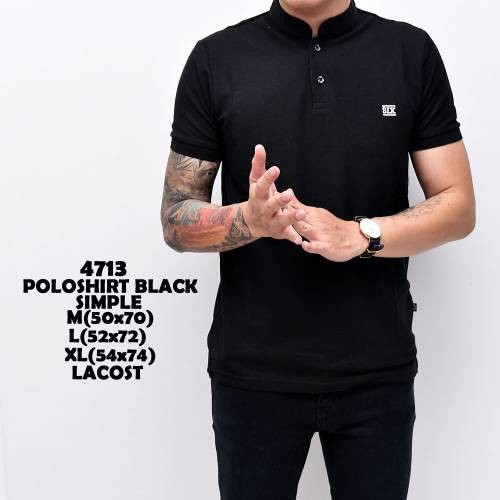 Polo Shirt Pria | Kaos Cowok Polo Hitam Polos Kerah Shanghai