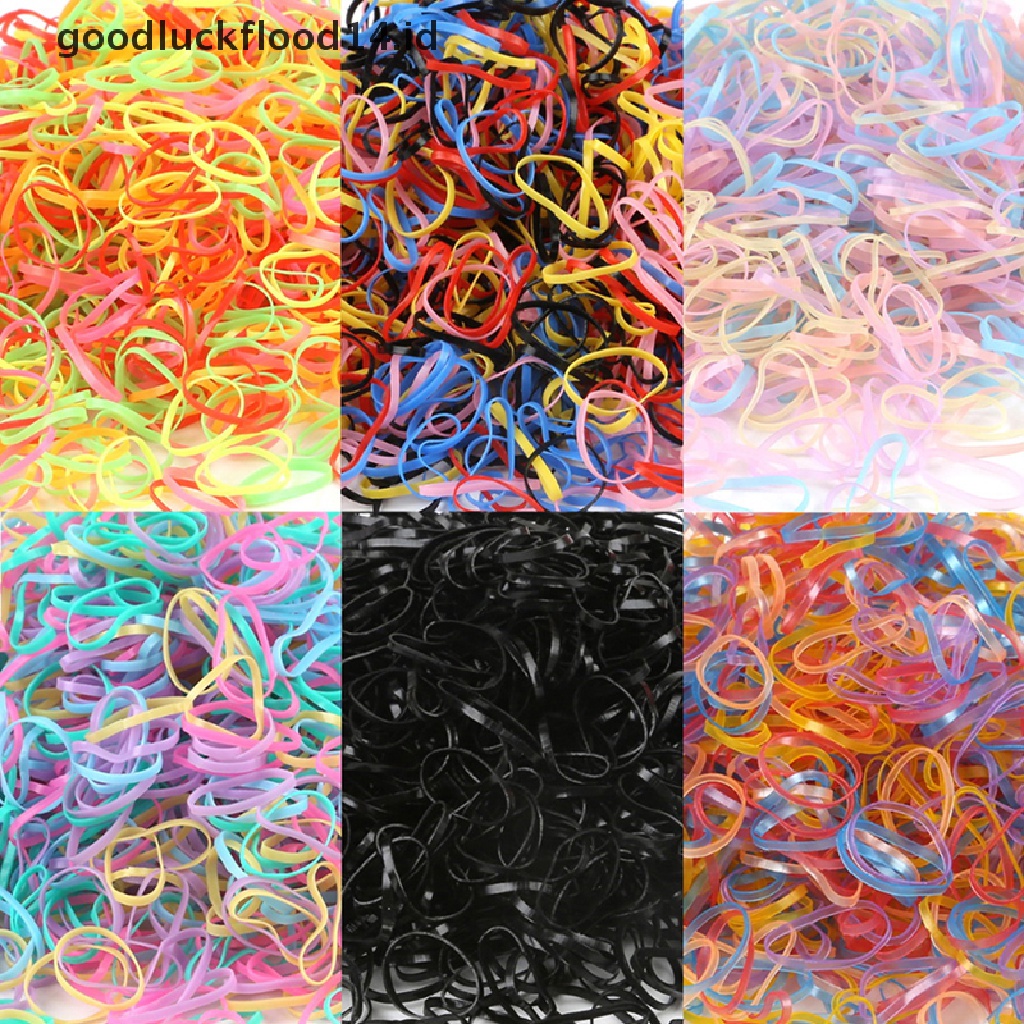 [OOID] 1000PCS Disposable Rubber Bands Elastic Hair Ties Rings Band Kids Girl Ponytails ID