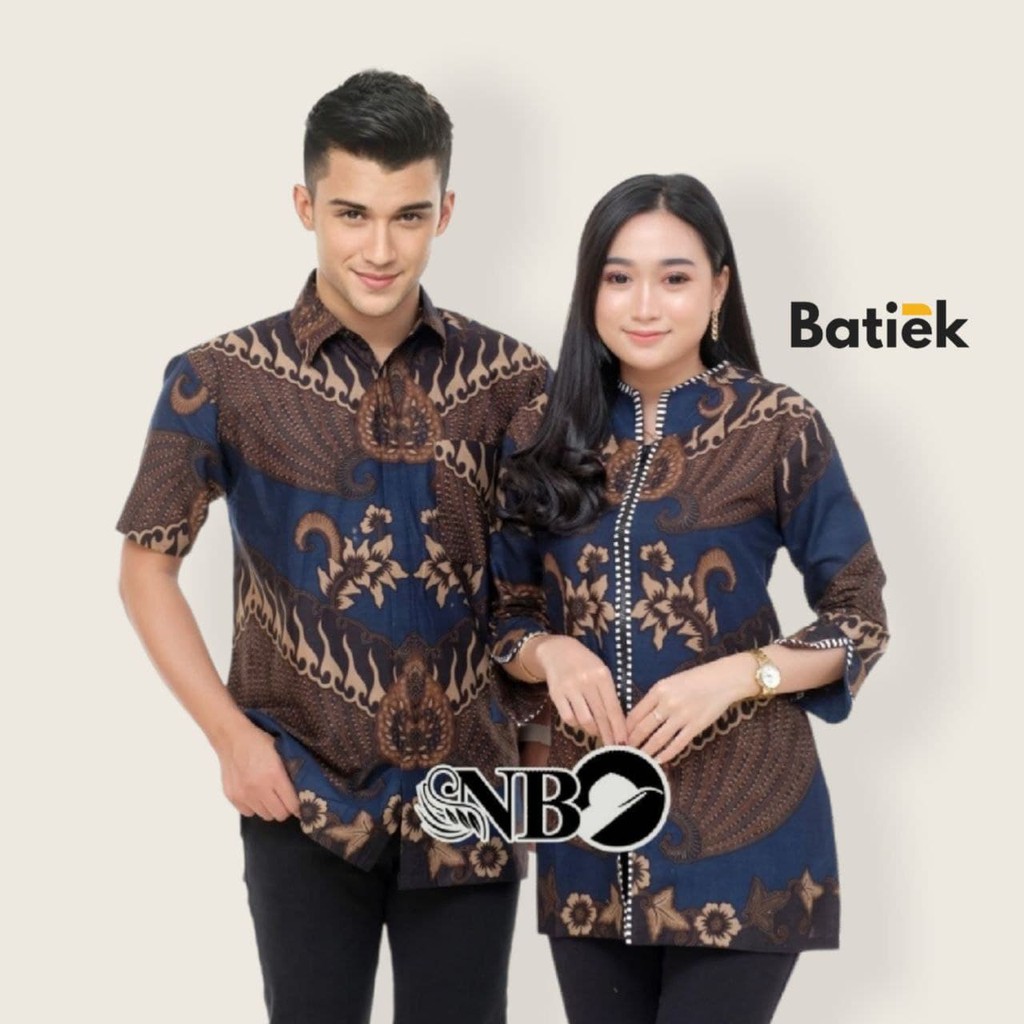 tey-17 Batik wanita ASJ SA HRB 026 Kenongo Kemeja Tosca Pendek couple terlaris dishopee