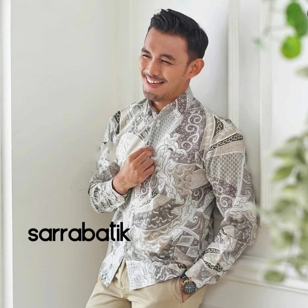 Tunik Sekar Gading Batik Soft Coklat Couple Sarimbit Midi Muslim Kantor Kerja Kondangan Pesta