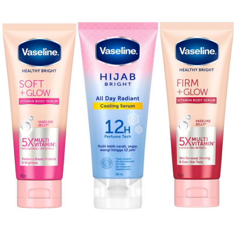 Vaseline hand body hijab all radiant cooling serum 180ml