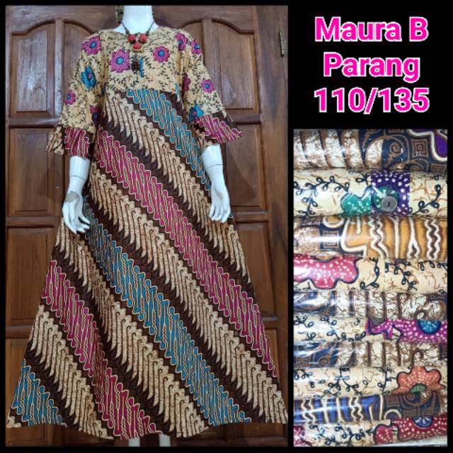 MAURA - motif parang batik daster kekinian lengan panjang 7/8 busui adem daster payung