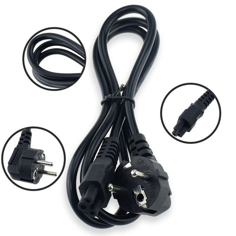 Kabel power adaptor charger laptop 3 lubang / hole panjang 1.8m