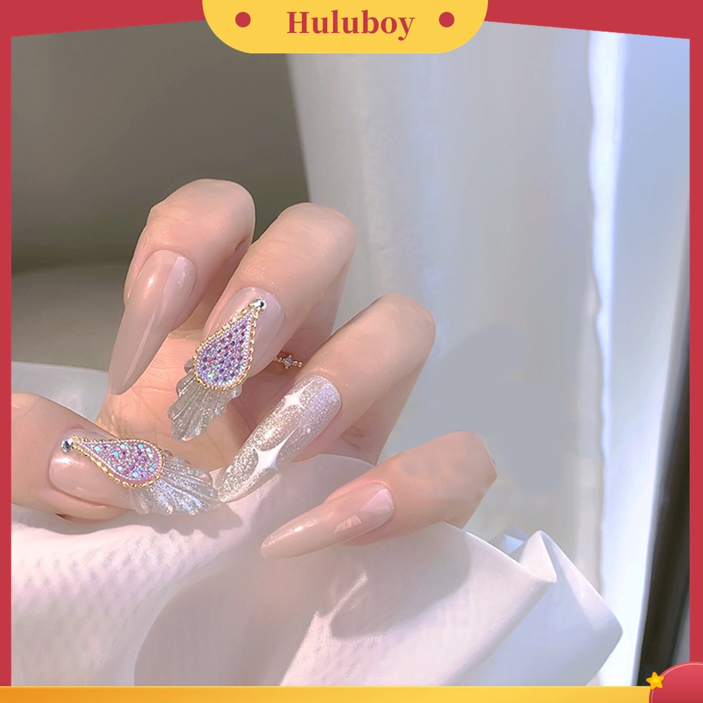 Huluboy Huluboy♡ 2pcs Rantai Manik-Manik Bahan Metal Untuk Dekorasi Nail Art