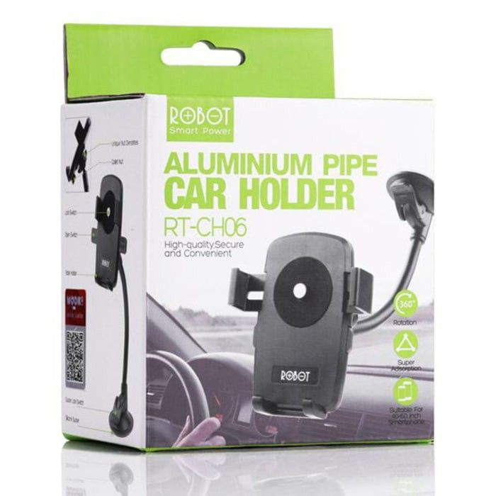 HP Holder Mobil Car Holder ROBOT RT-CH06 Aluminum Tube Silicone Holder Dudukan HP Stand
