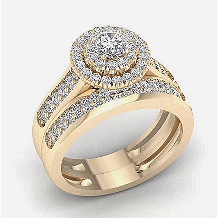 New product European and American popular golden ring combination series ring