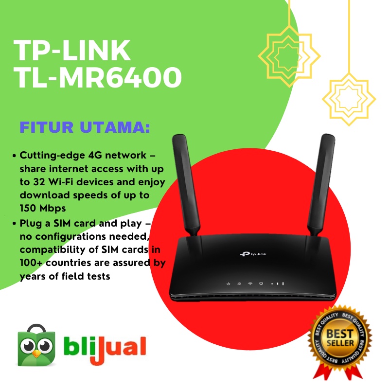 TP-LINK TL-MR6400 300Mbps Wireless N 4G LTE Router TP LINK TL MR6400