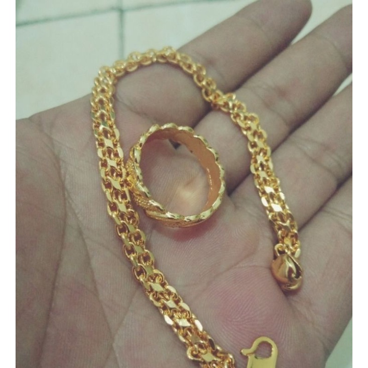Viral gelang titanium free cincin lapis emas 24 anti karat