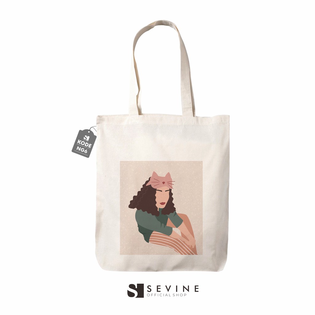 Sevine Tote Bag Tas Wanita Totebag Resleting Wanita Custom Nordic Girly - NG