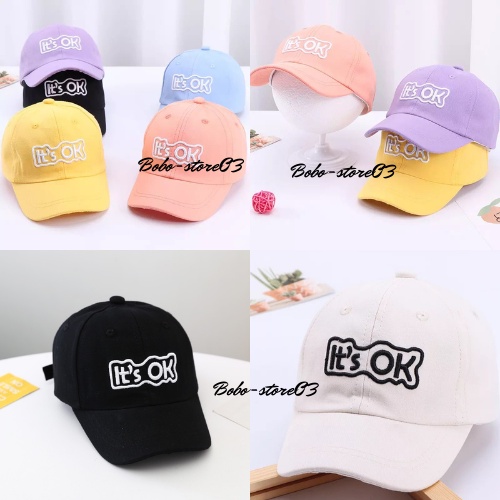 TOPI ANAK FASHION HAT TOPI MOTIF LUCU BORDIR UNISEX TOPI MOTIF BORIDR ITS' OK