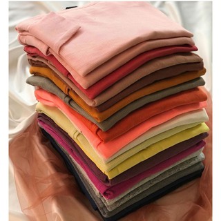 Juan c19 Kaos  Rib  Lengan  Panjang  Kaos  Polos Lengan  