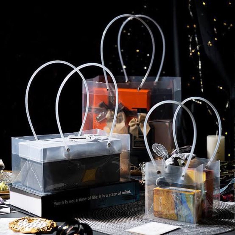 

Goodie Bag Transparan Premium / Hampers Bag Souvenir Lebaran Natal Imlek / Kantong Bunga Transparan