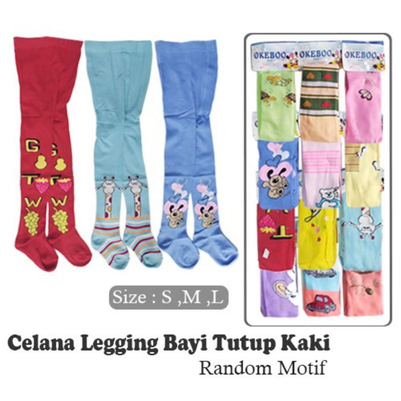 Legging Anak Bayi Tutup Kaki Motif Lucu 1 2 3 tahun