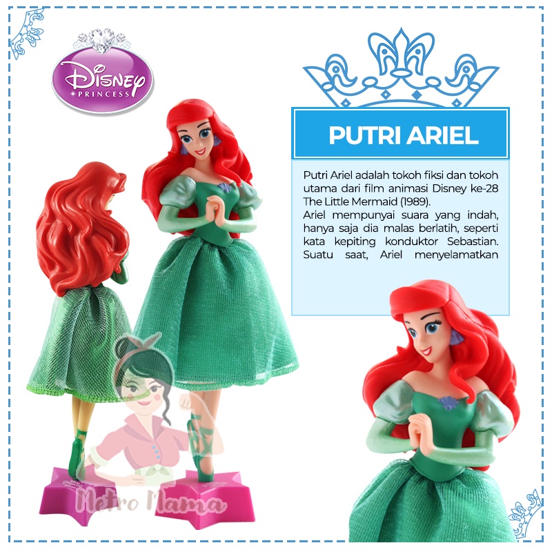 Pulpen Miniatur 3D Putri Disney/ Fairy Tale Princess Action Figure Pen/ Cake Topper Original Disney