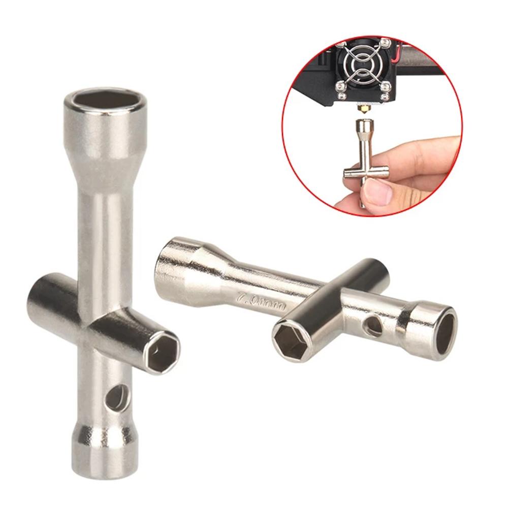 Agustina Nozel Kunci Pas Metal Wrench Spanner 3D Printer Aksesoris 3D Printer Parts Hexagonal Cross