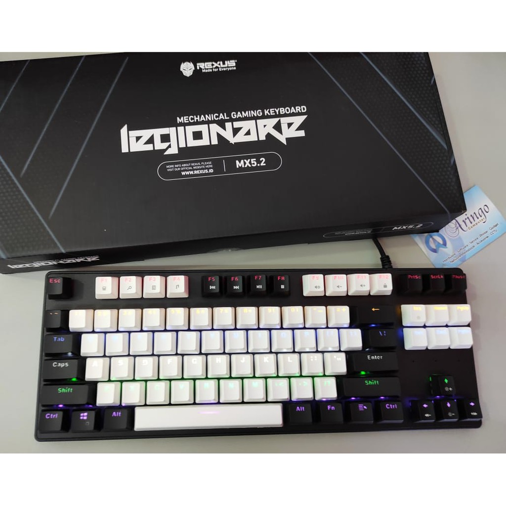 Keyboard Rexus GAMING MECHANICAL MX5.2 WHITE-BLACK 01 KEYCAPS BLUE SWITCH