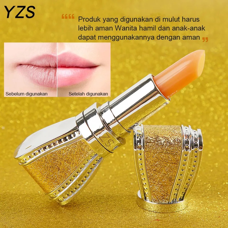 100% YZS liptint lipcream Golden Bow Lipstik Tricolor Matte Tahan Air Pelembab Pelembab Lipstik Lip Gloss Warna Berubah Lipstik