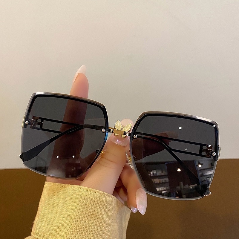 (YUZHU) COD INS Style Oversized Square Frame Fashion Kacamata Tanpa Bingkai Wanita