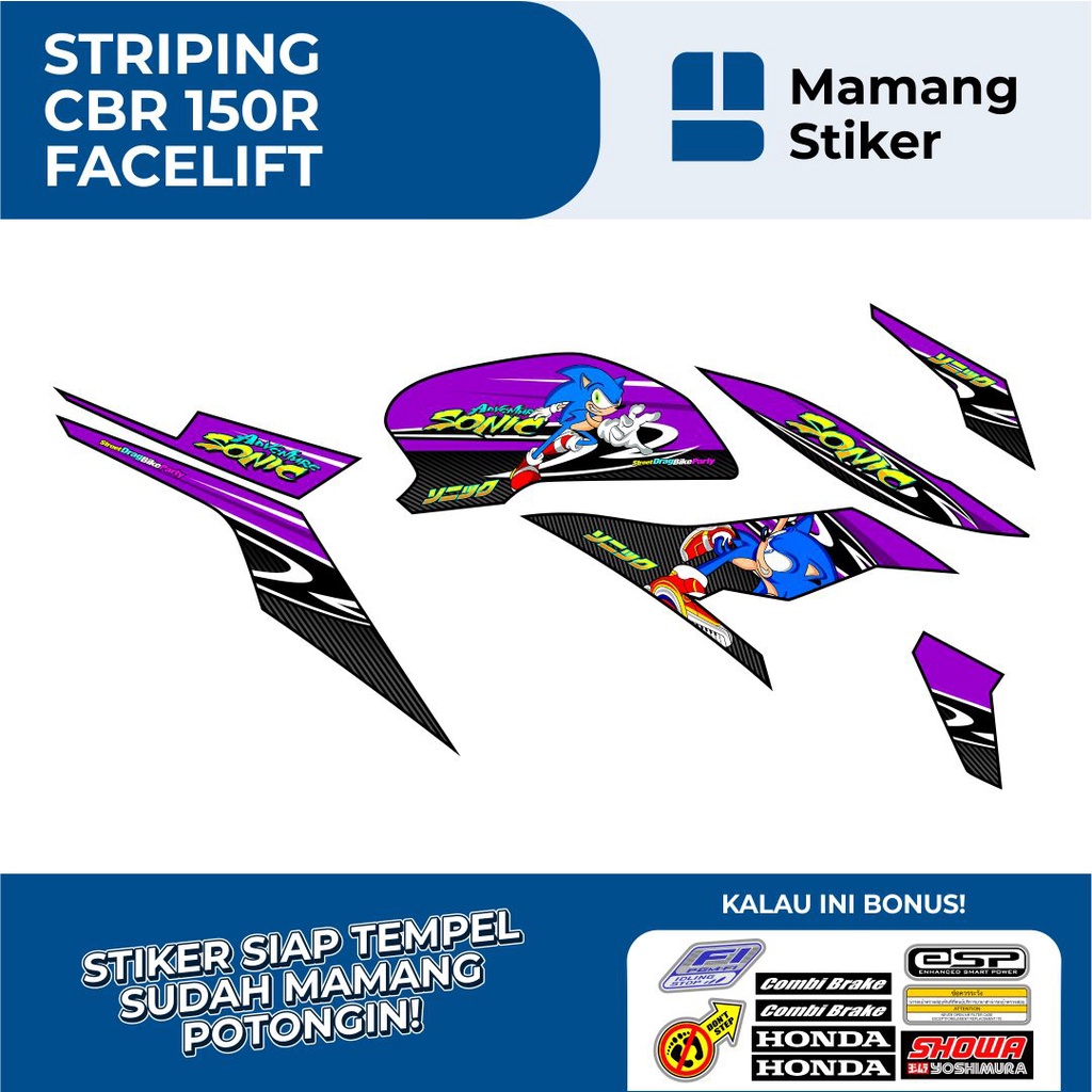STRIPING CB 150 R FACELIFT 2016 2017 2018 2019 2020 VARIASI 16 SONIC/STICKER CB 150R FULLBODY/STIKER