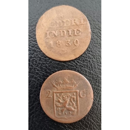 koin kuno, koin langka Nederlands Indie 2 cents tahun 1839