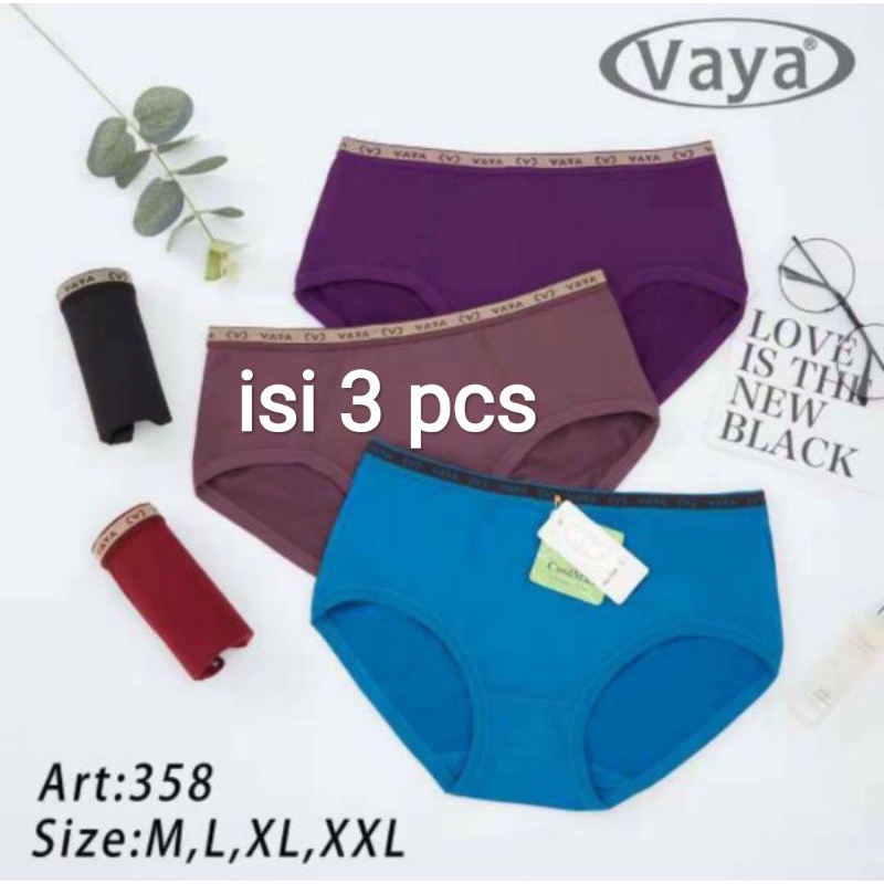 3 pcs Celana Dalam Wanita Vaya Madelon art 239 CD Lusinan Dalaman Grosir tokozifa25