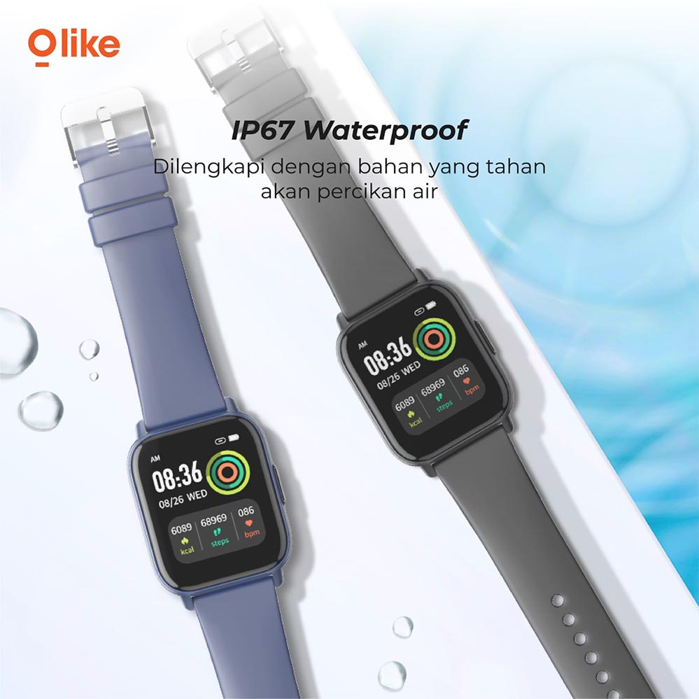 Olike Jam tangan Smartwatch Horizon W12 HD Full Touch Screen temperature IP67