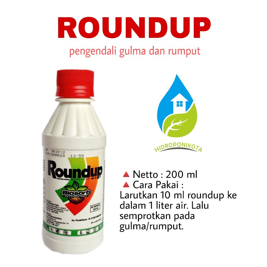 herbisida ROUND UP 200 ml - roundup 200 ml - pembasmi rumput - pembasmi gulma roundup