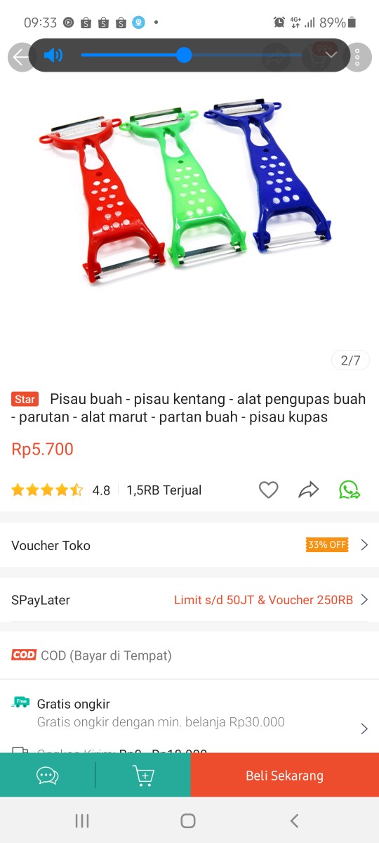 Pisau Buah - Pisau Kentang - Alat Pengupas Buah - Parutan - Alat Marut - Partan Buah - Pisau Kupas