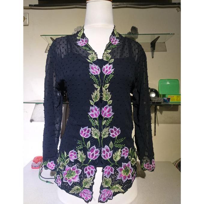 kebaya encim hitam lengan panjang