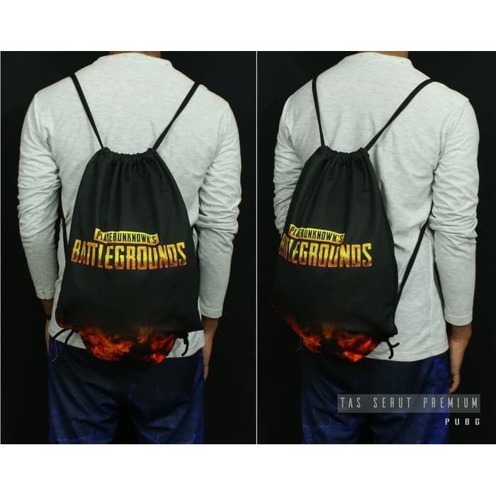 Tas Serut Drawstring Taslan Bag PUBG BATTLEGROUND PRINTING