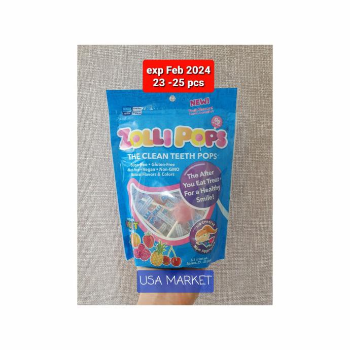 

TERLARIS ZOLLIPOPS ZOLLI POPS CLEAN TEETH POPS PERMEN LOLIPOP SUGAR FREE ISI 25