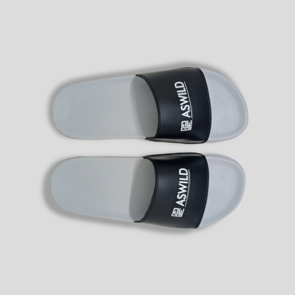 Sandal Pria Slide Aswild Store - Sandal Jarvis Black white