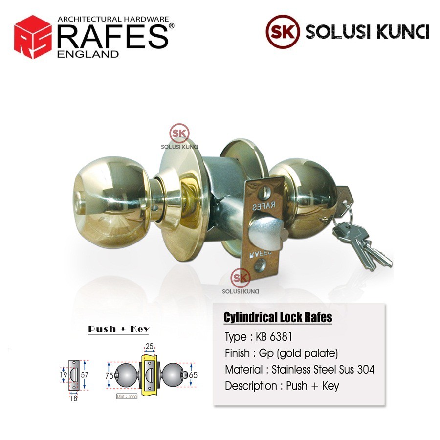 Kunci Bulat RAFES ENGLAND SUS 304 (KB 6831)
