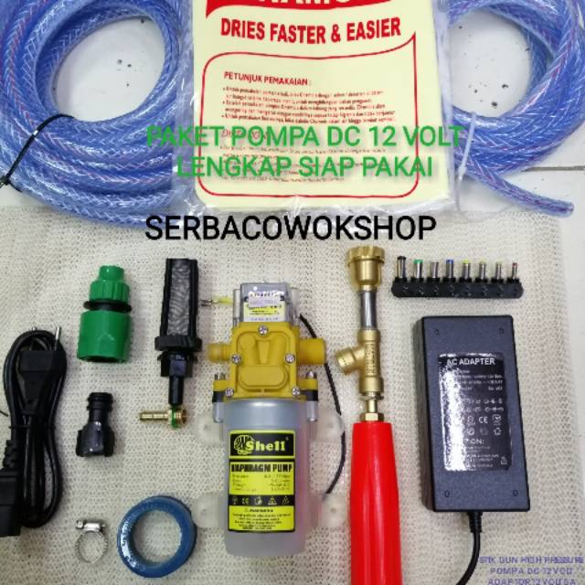 Paket pompa DC shell high pressure pompa air mobil motor berkualitas