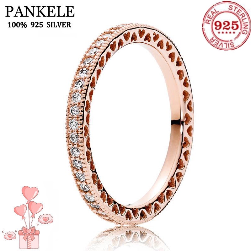 Asli 925 Sterling Silver Ring Princess Tiara Royal Crown With Crystal pandora Rings For Women Weddin