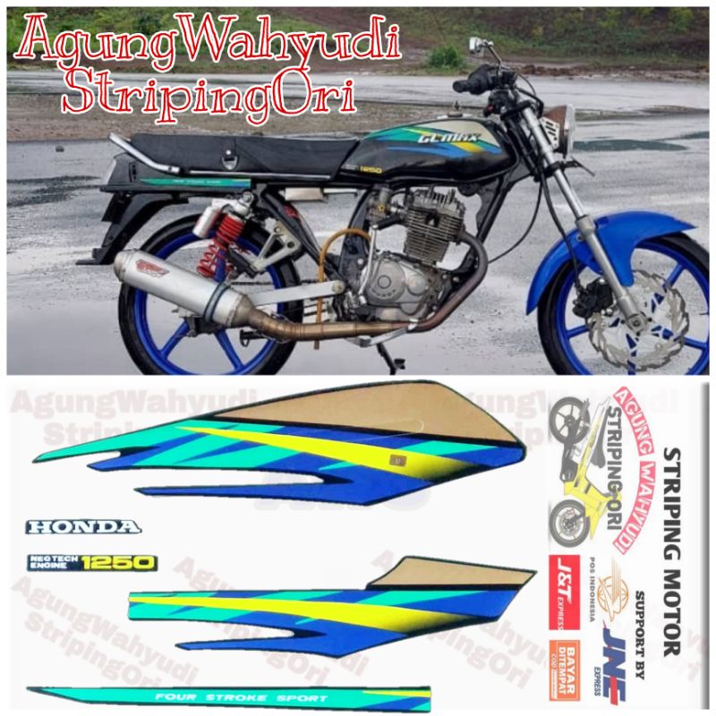 STRIPING MOTOR HONDA GL MAX 1997 BIRU LIS LES BODY POLET STIKER SEPEDA 1998 98 96 1996 97 1999 99 20
