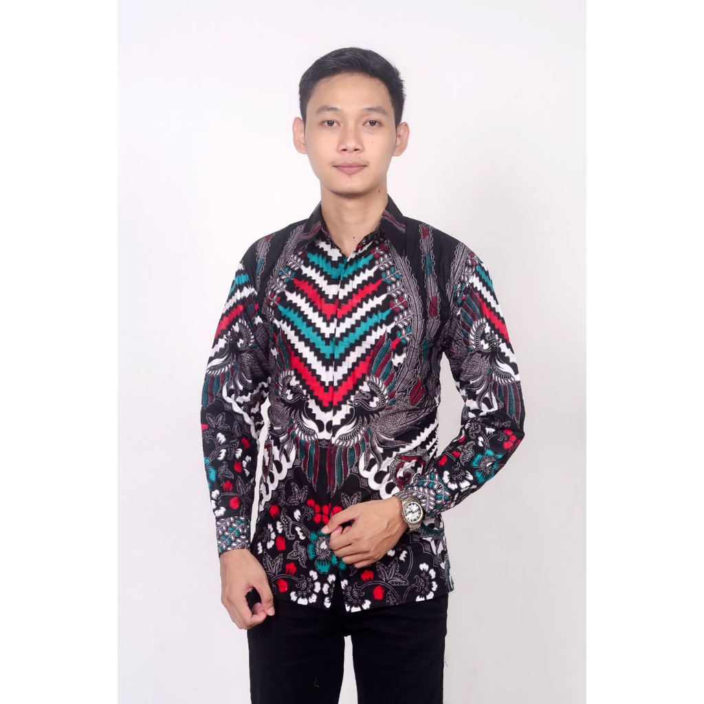 BSWART BATIK HRB026 Kenongo Hem Pendek Padi Pekalongan M L XL Batik Pria MURAH