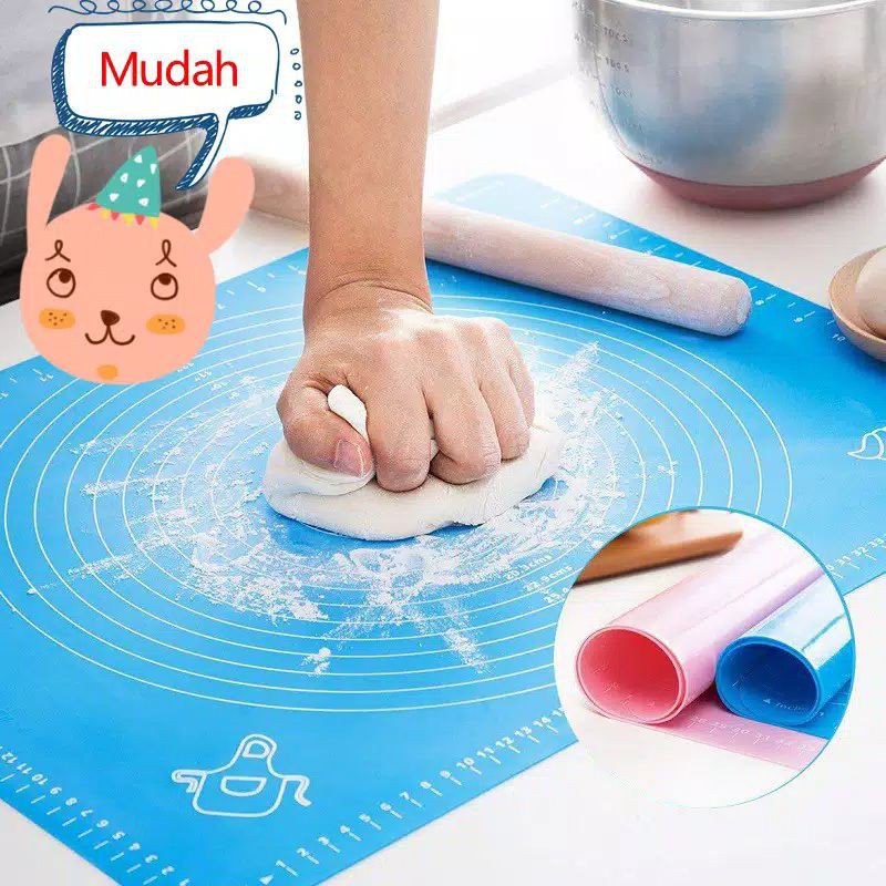 Alas Silikon Adonan Kue pastry Mat Silicone Silmat 70 x 50 / 64 x 45 cm Alas Takaran Tatakan dapur