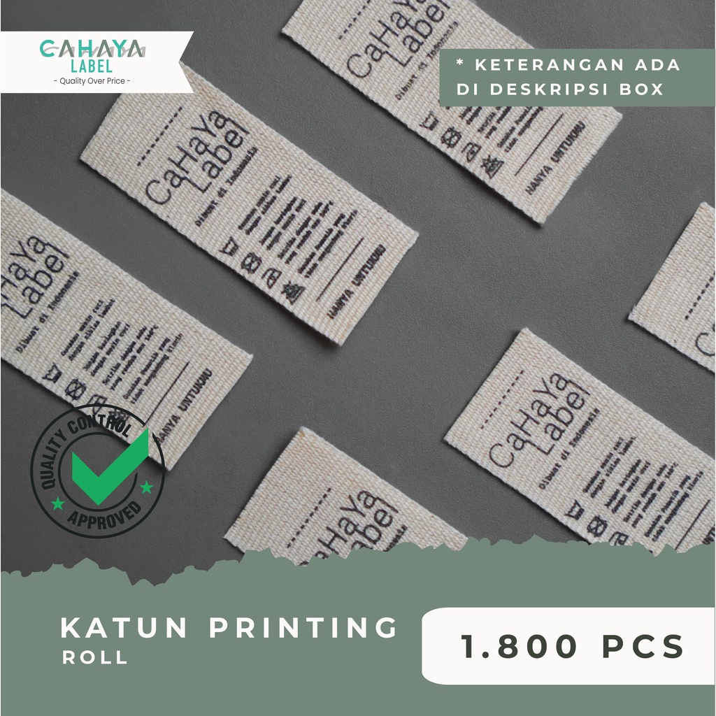 (1.800pcs) 𝐑𝐩𝟏𝟓𝟬/𝐩𝐜𝐬 Custom Label Baju Hijab Printing Katun Cotton PAKET Murah