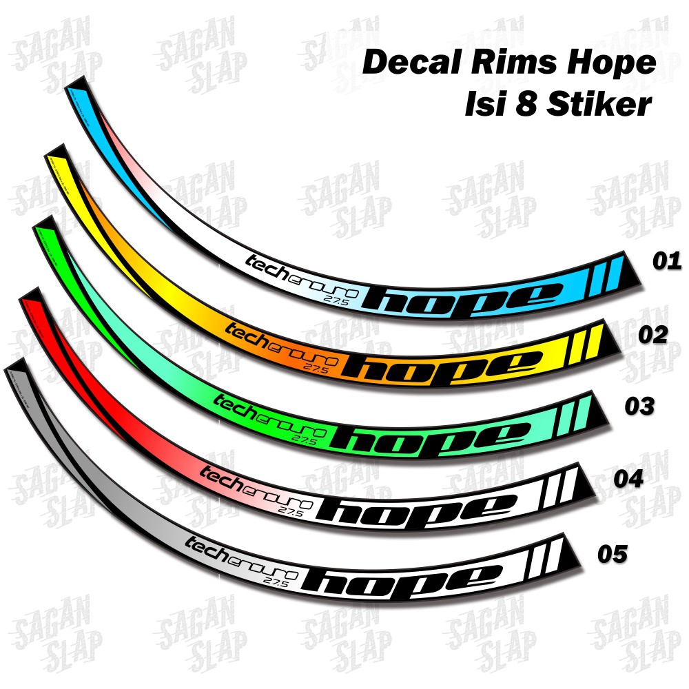 Decal Rim Hope Stiker velg Sepeda MTB