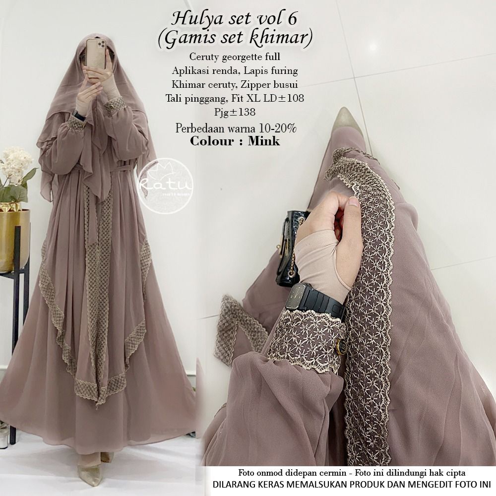Hulya set vol 6 gamis syari setelan khimar ori by Ratu Hijab