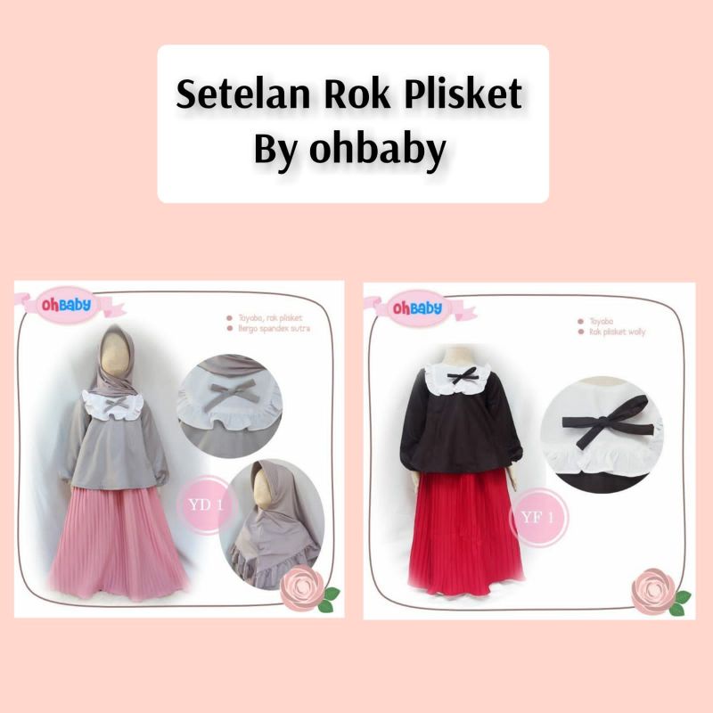 Setelan Rok Anak Perempuan Plisket Premium Ohbaby